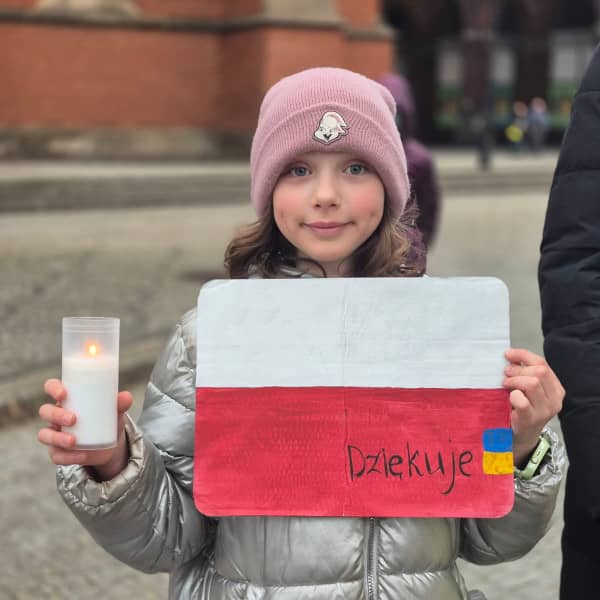 Manifestacja w rocznicę agresji. w Ukrainie (LS lca.pl)