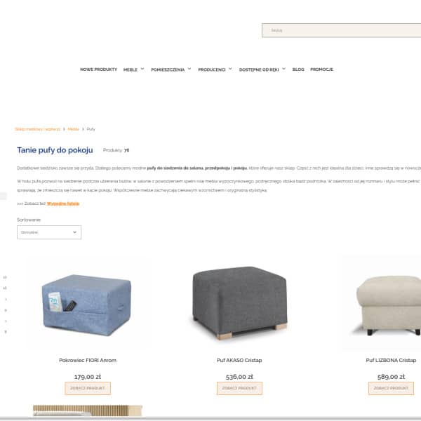 Pufy do pokoju - Sklep z meblami online WPHW