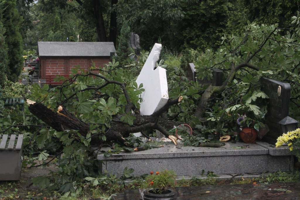 Zniszczenia na cmentarzach