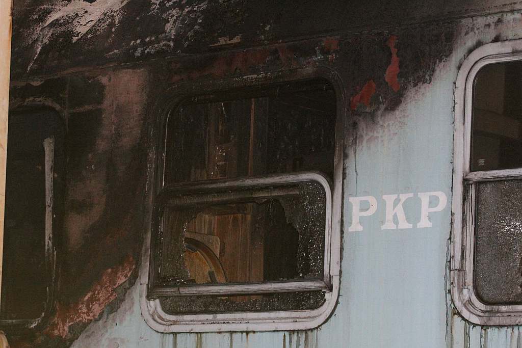 Pożar wagonu na bocznicy