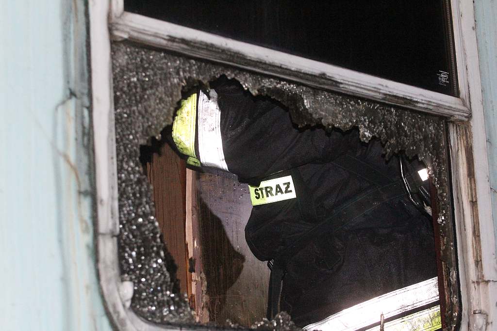 Pożar wagonu na bocznicy