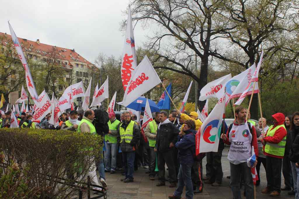Związkowcy protestują we Wrocławiu