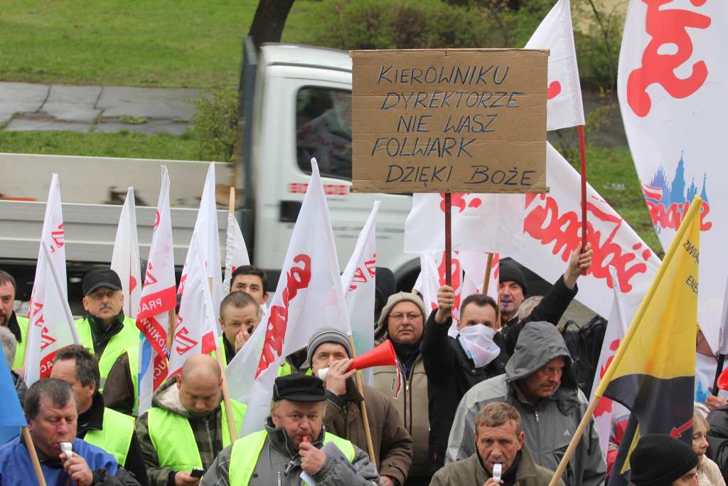 Związkowcy protestują we Wrocławiu