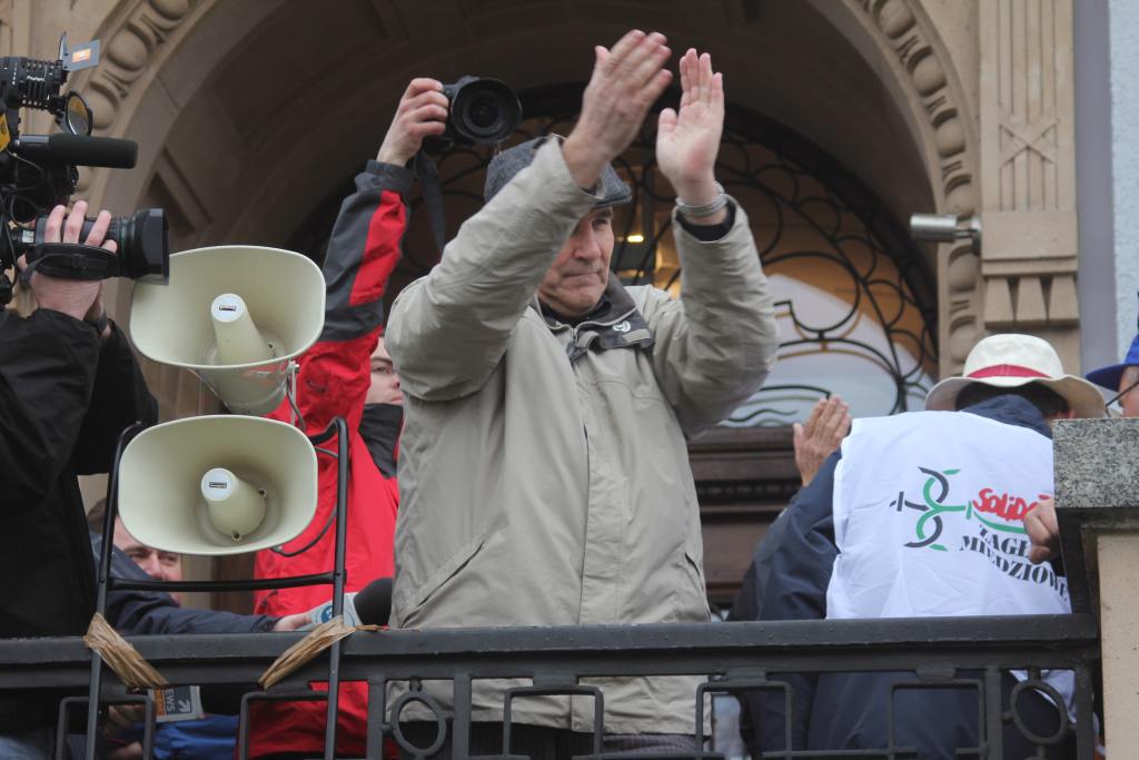 Związkowcy protestują we Wrocławiu