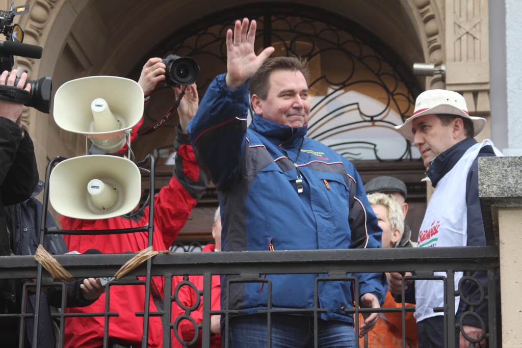 Związkowcy protestują we Wrocławiu