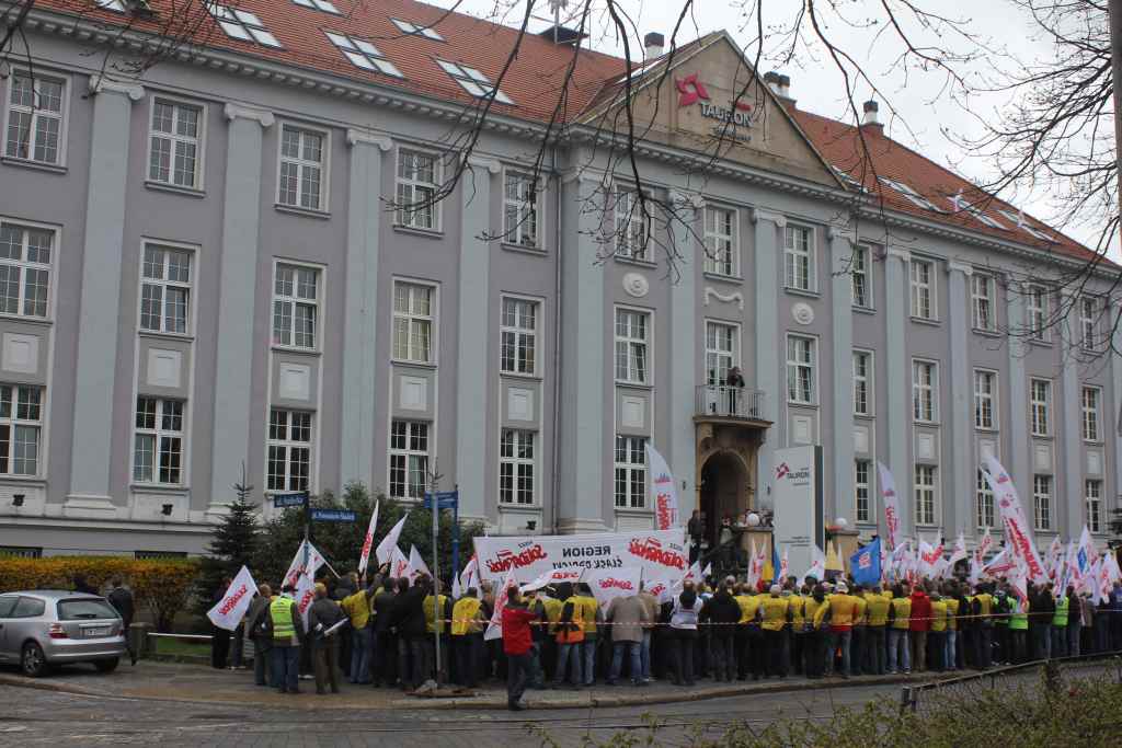Związkowcy protestują we Wrocławiu