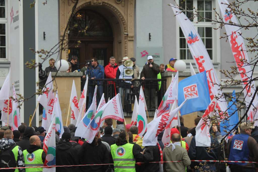 Związkowcy protestują we Wrocławiu
