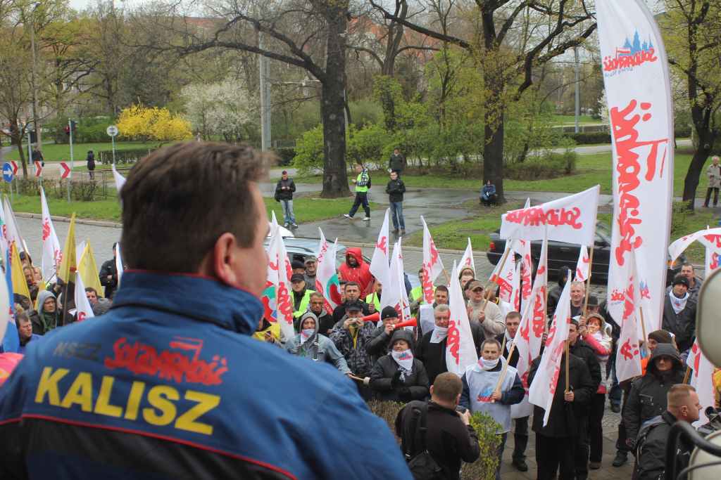 Związkowcy protestują we Wrocławiu