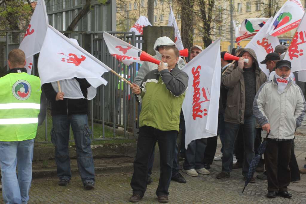 Związkowcy protestują we Wrocławiu