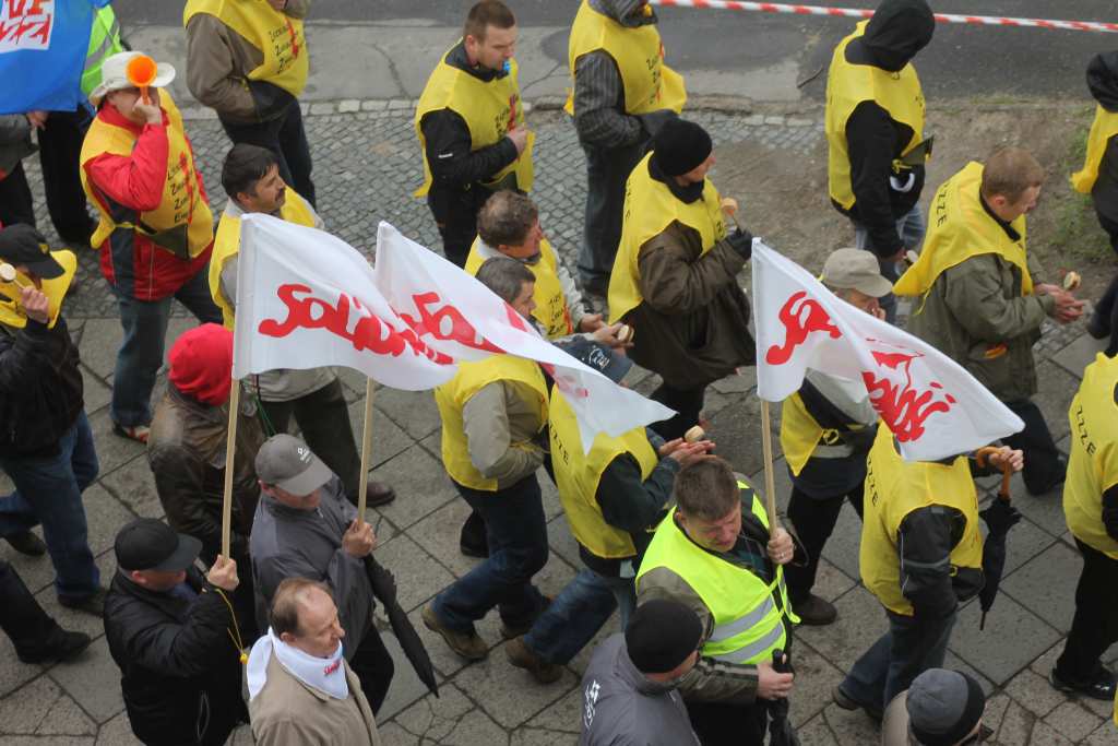 Związkowcy protestują we Wrocławiu