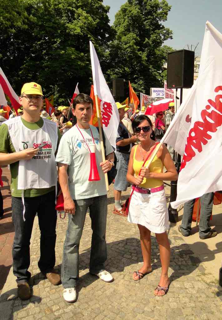 Związkowcy z Legnicy przed Sejmem