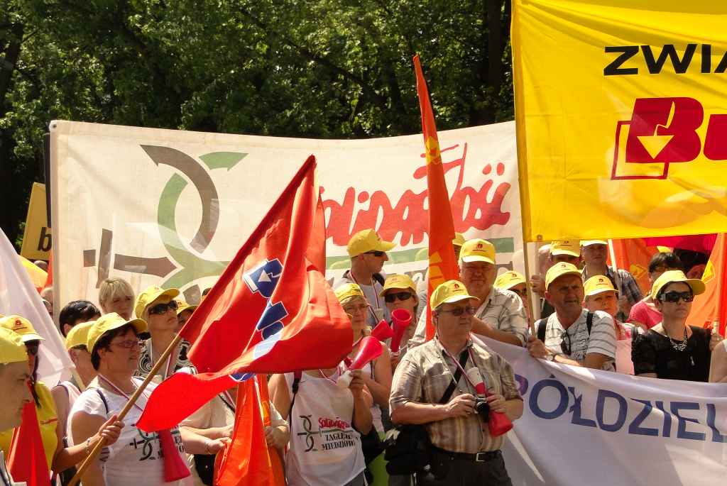 Związkowcy z Legnicy przed Sejmem