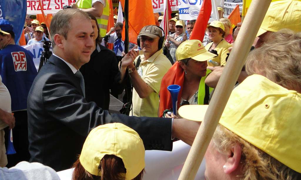 Związkowcy z Legnicy przed Sejmem
