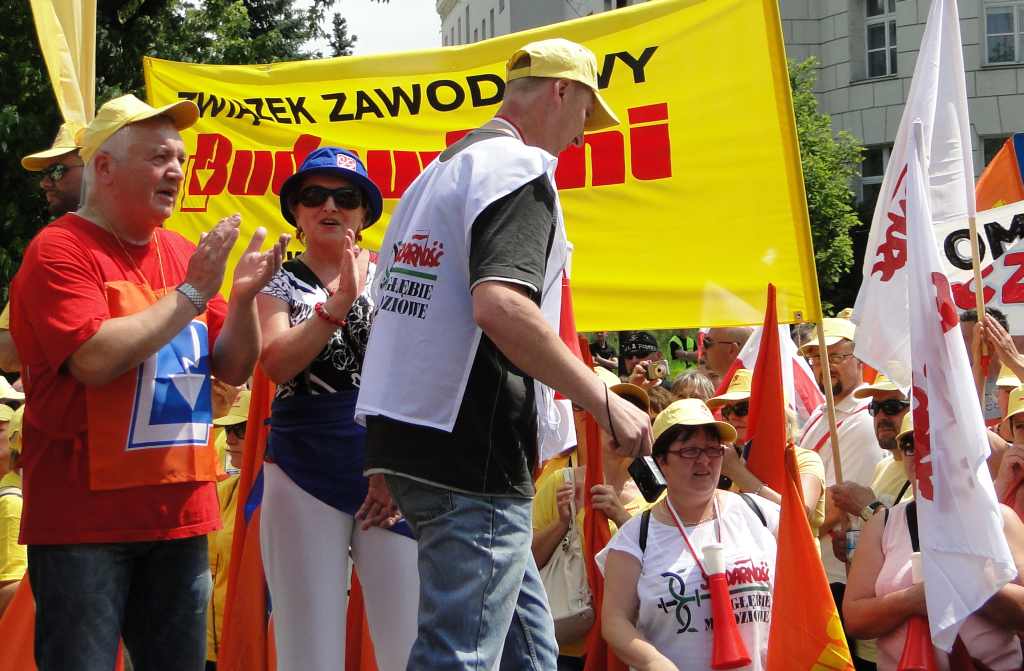 Związkowcy z Legnicy przed Sejmem