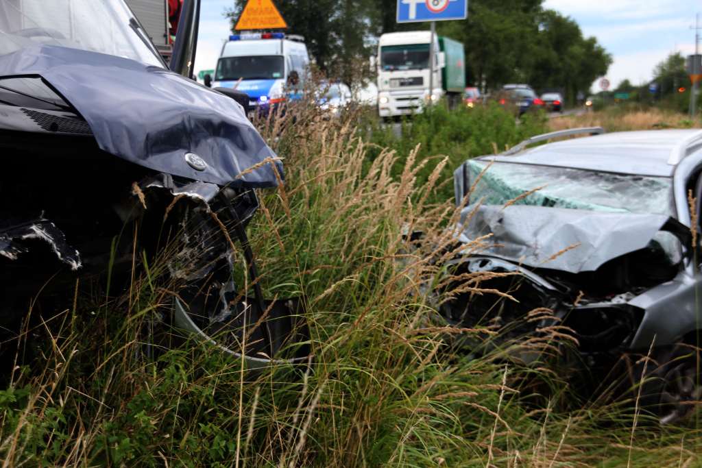 Wypadek przy zjeździe na A4