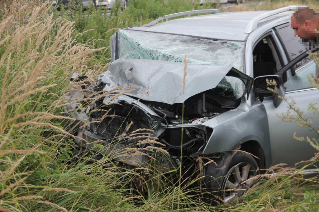 Wypadek przy zjeździe na A4
