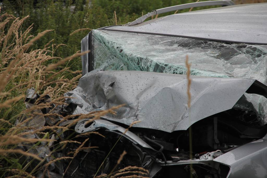 Wypadek przy zjeździe na A4
