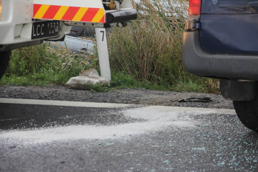 Wypadek przy zjeździe na A4