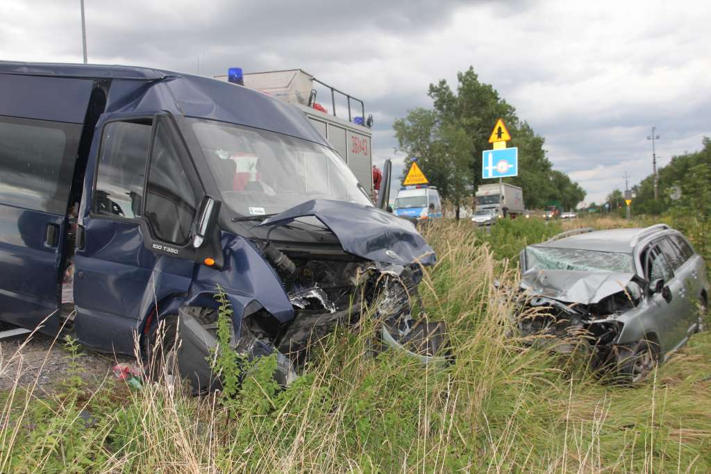 Wypadek przy zjeździe na A4