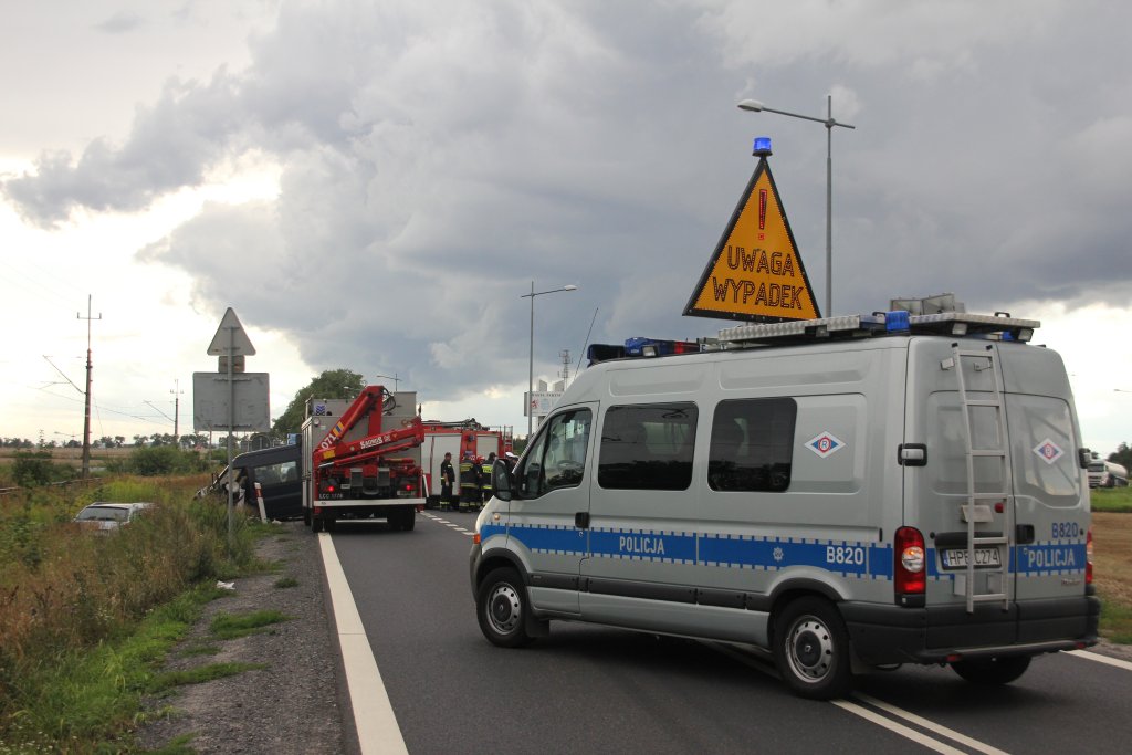 Wypadek przy zjeździe na A4