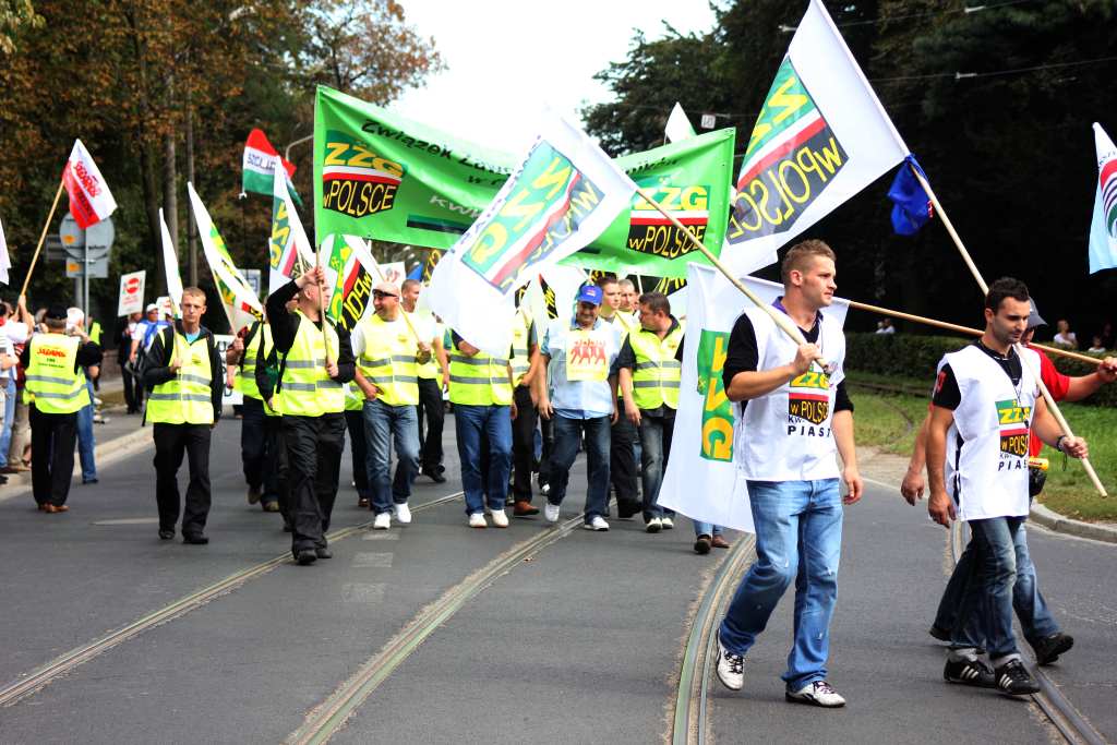 Związkowcy manifestowali we Wrocławiu
