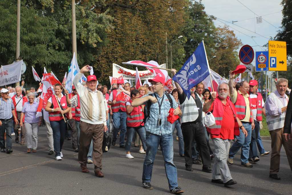 Związkowcy manifestowali we Wrocławiu