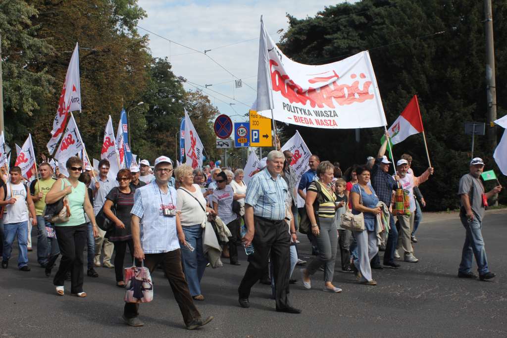 Związkowcy manifestowali we Wrocławiu