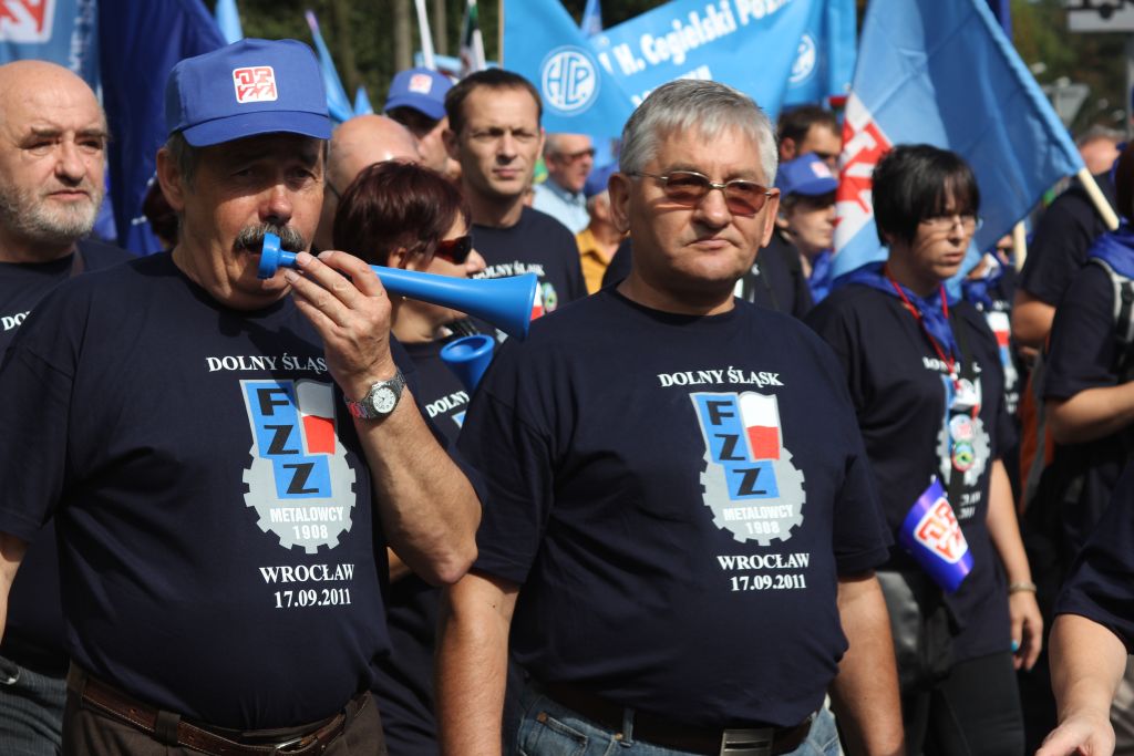 Związkowcy manifestowali we Wrocławiu