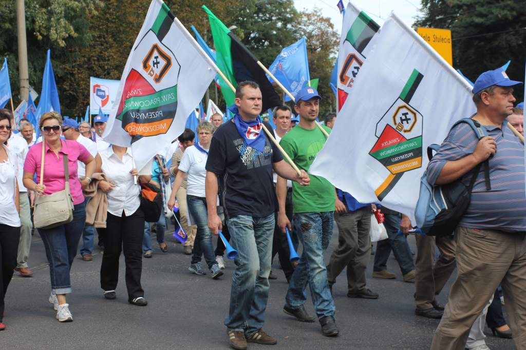 Związkowcy manifestowali we Wrocławiu