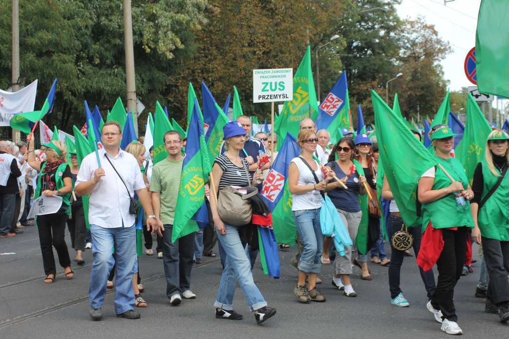 Związkowcy manifestowali we Wrocławiu