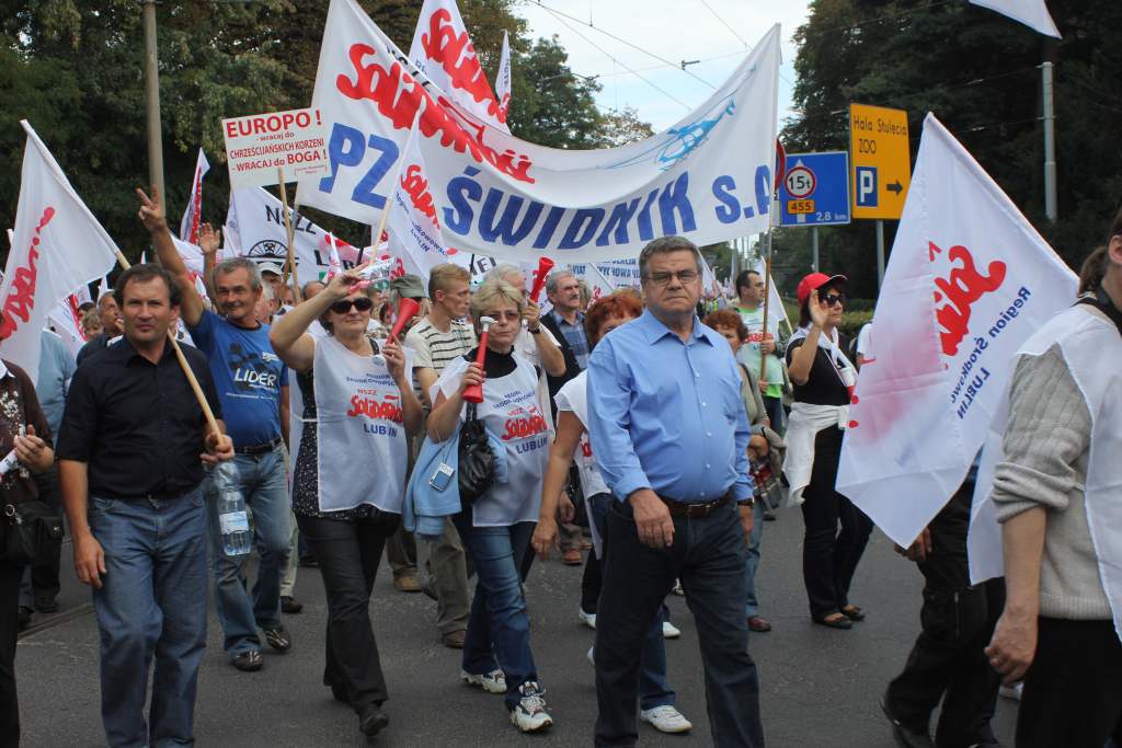 Związkowcy manifestowali we Wrocławiu