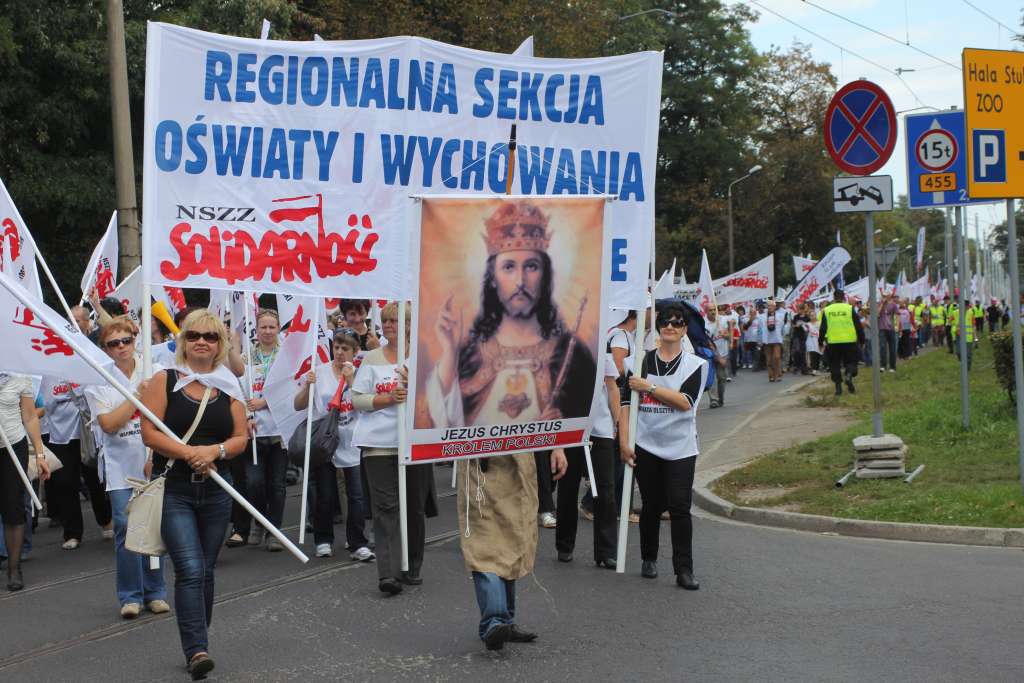 Związkowcy manifestowali we Wrocławiu