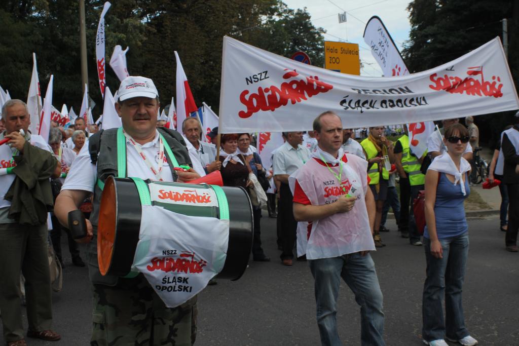 Związkowcy manifestowali we Wrocławiu