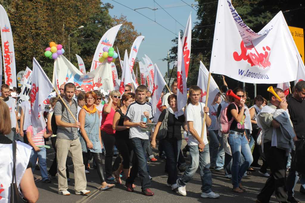 Związkowcy manifestowali we Wrocławiu