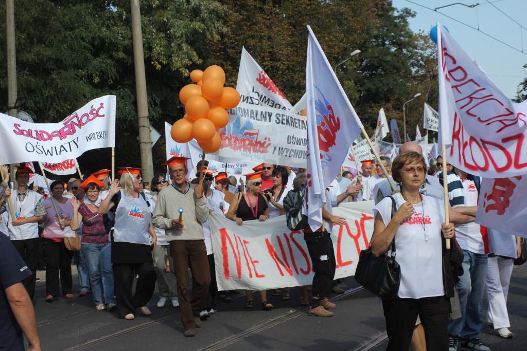 Związkowcy manifestowali we Wrocławiu