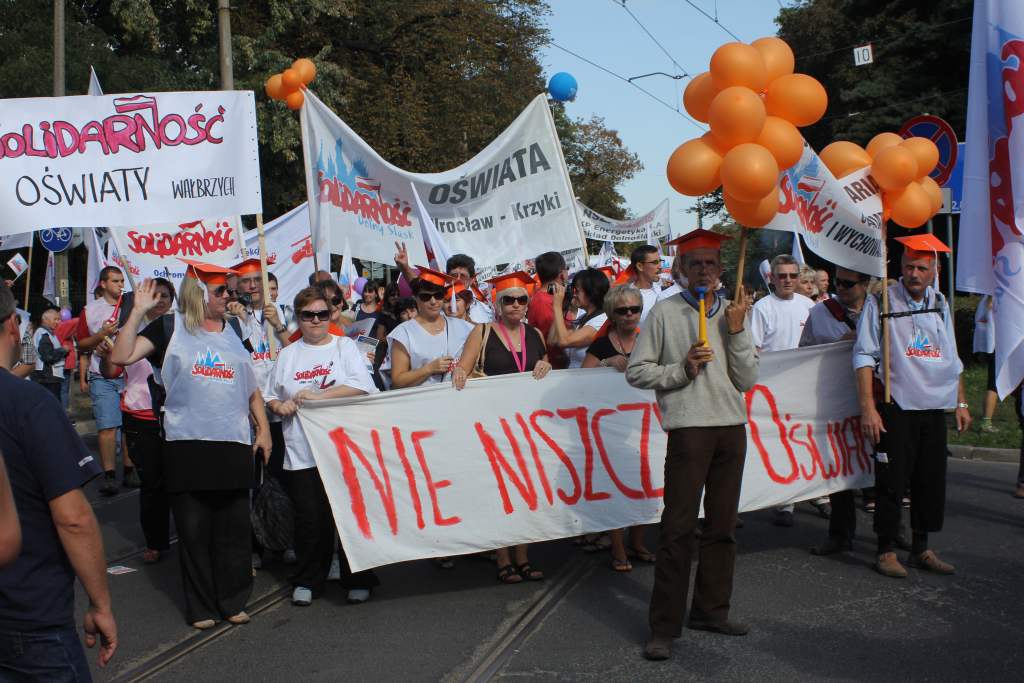 Związkowcy manifestowali we Wrocławiu