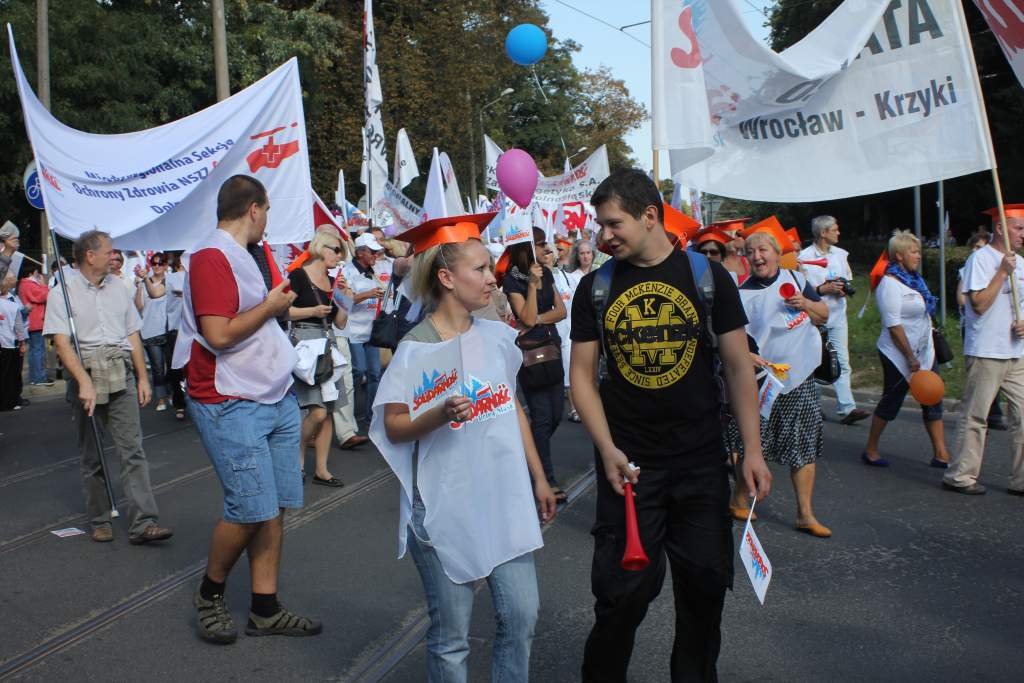 Związkowcy manifestowali we Wrocławiu