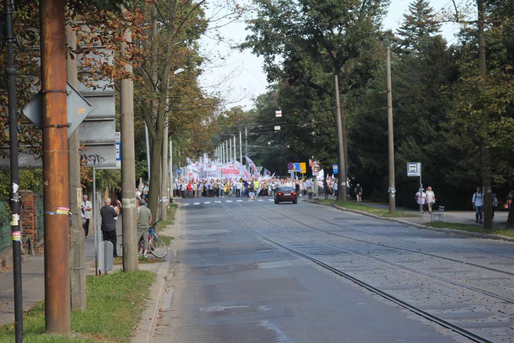 Związkowcy manifestowali we Wrocławiu