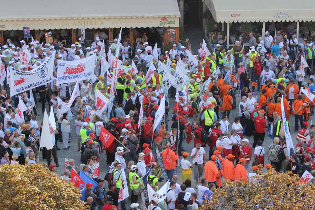 Związkowcy manifestowali we Wrocławiu