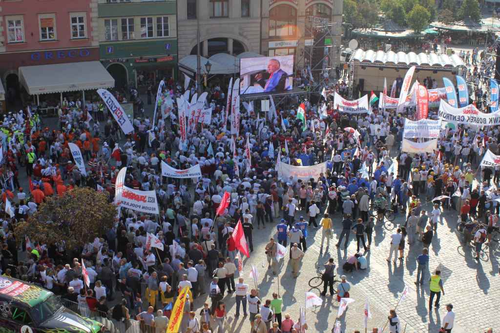 Związkowcy manifestowali we Wrocławiu