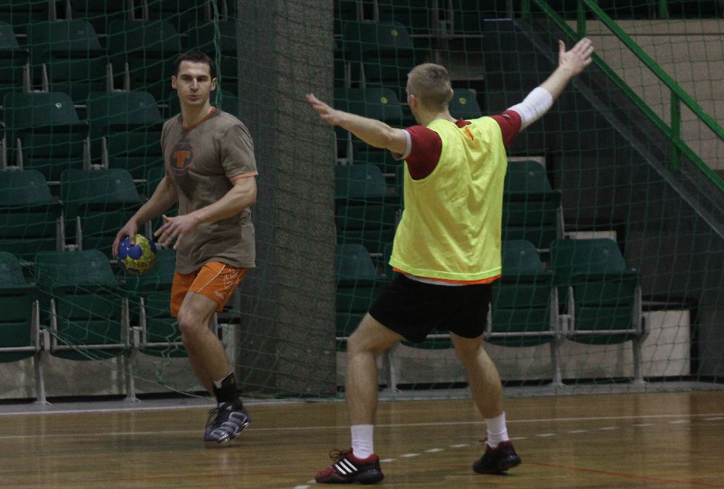 Trening piłkarzy ręcznych