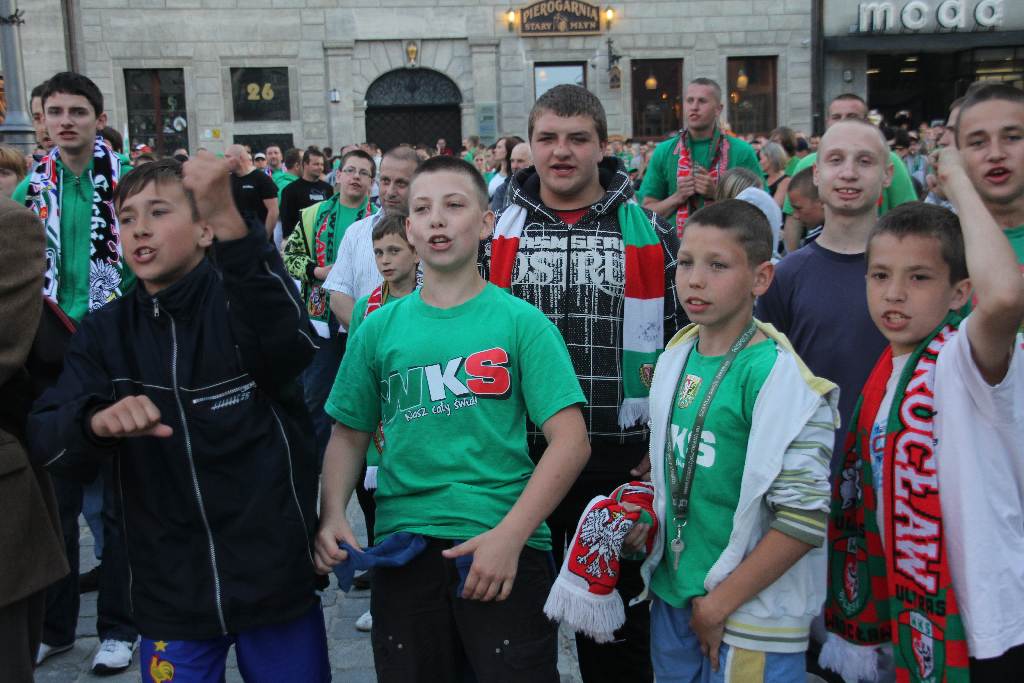 Mistrzowska feta na wrocławskim rynku