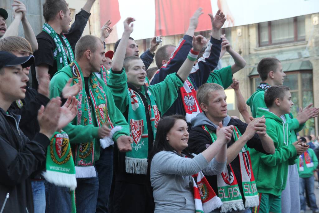 Mistrzowska feta na wrocławskim rynku