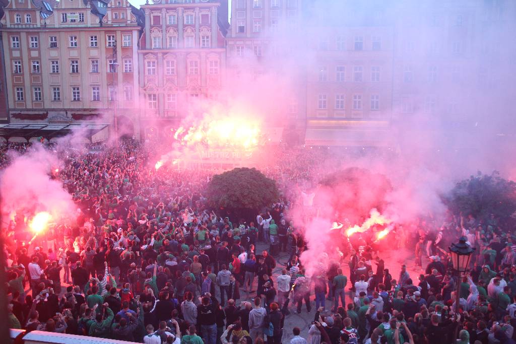 Mistrzowska feta na wrocławskim rynku