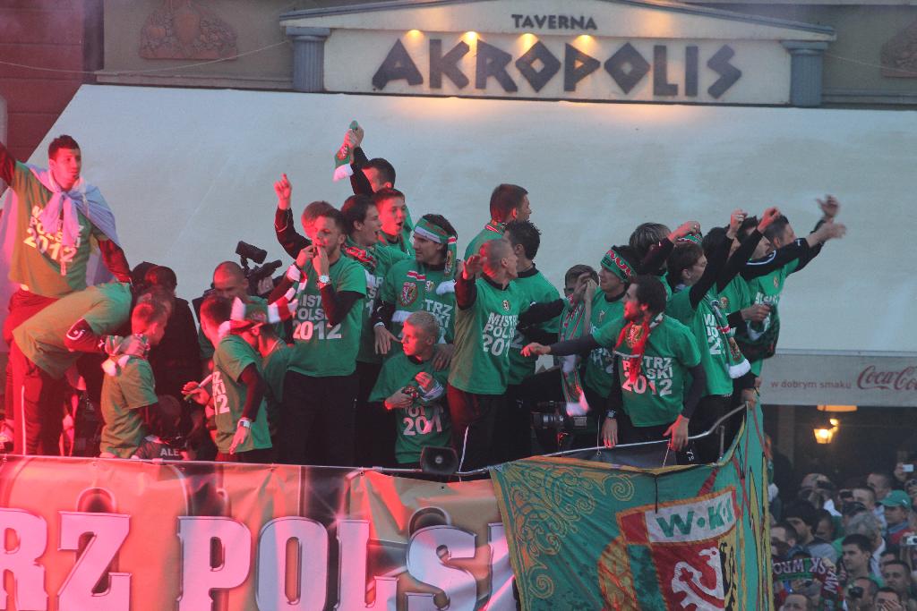 Mistrzowska feta na wrocławskim rynku