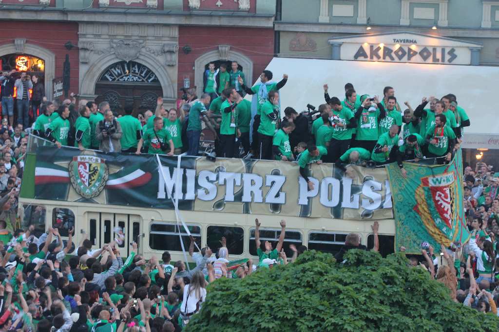Mistrzowska feta na wrocławskim rynku