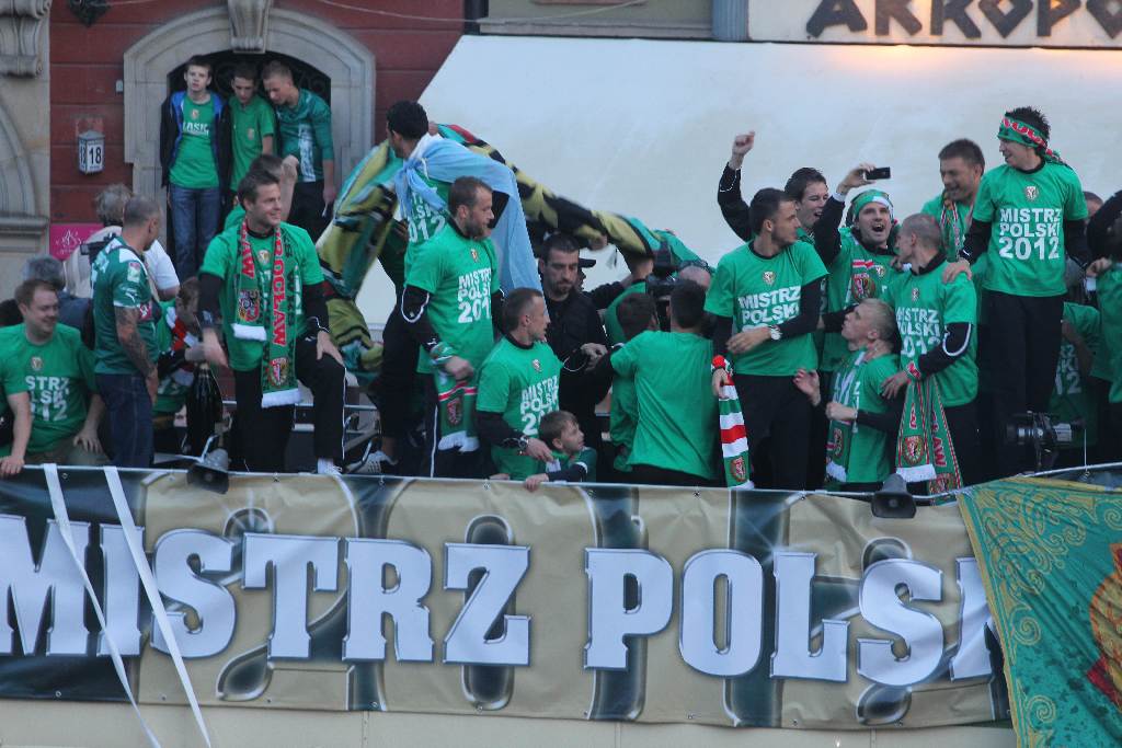 Mistrzowska feta na wrocławskim rynku
