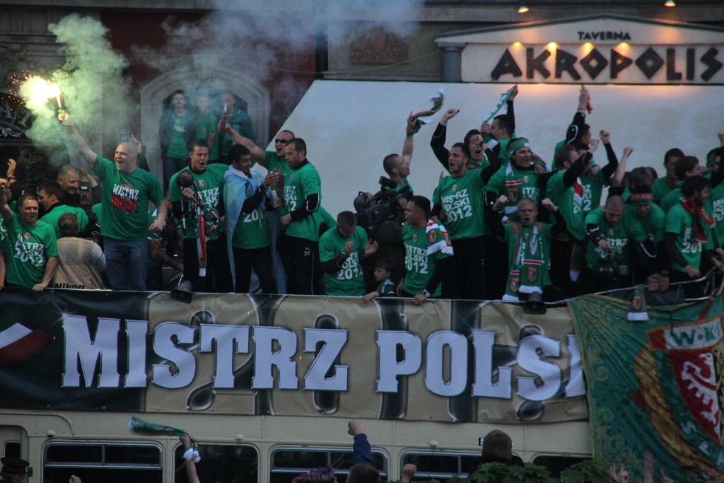 Mistrzowska feta na wrocławskim rynku