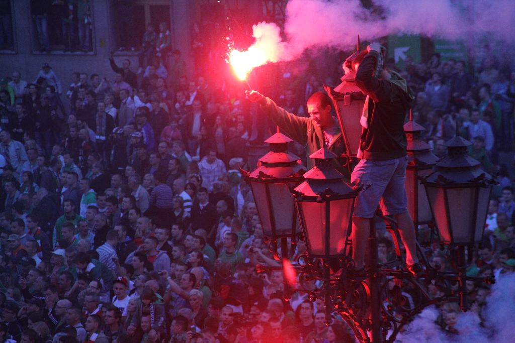 Mistrzowska feta na wrocławskim rynku