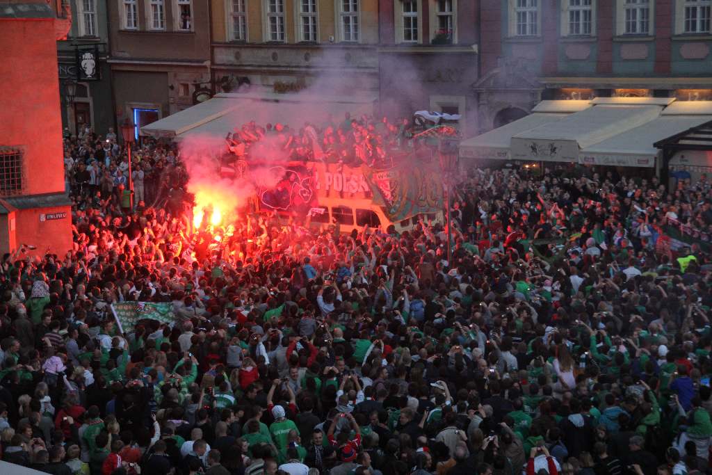 Mistrzowska feta na wrocławskim rynku